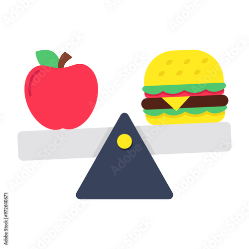 A unique design icon of diet comparison 