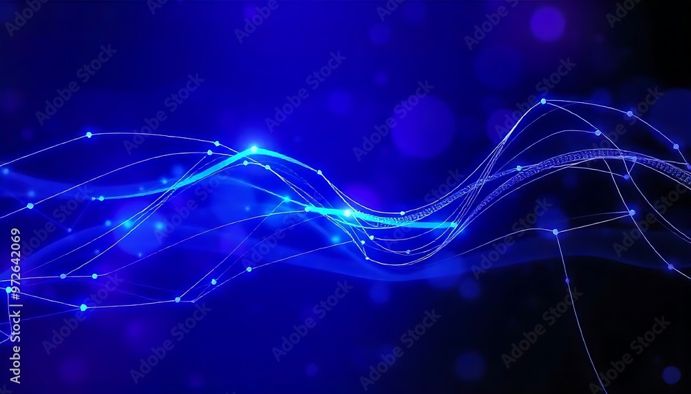 Fototapeta premium A futuristic digital background featuring a matrix of glowing binary code, abstract data streams, and circuit patterns, representing advanced technology and artificial intelligence