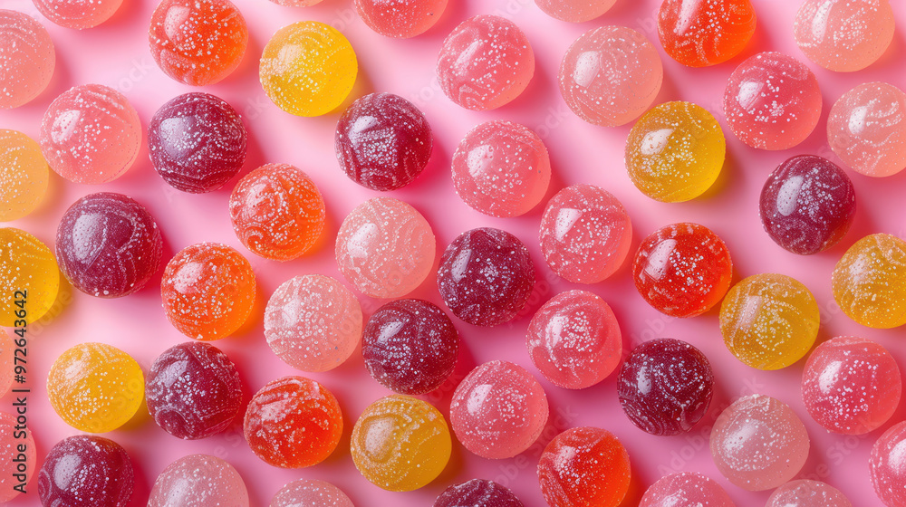Small candies on a light background. Texture for background, wallpaper, poster, banner, card. View from above. Small candies on a light background. Texture for background, wallpaper, poster, banner, card. View from above.