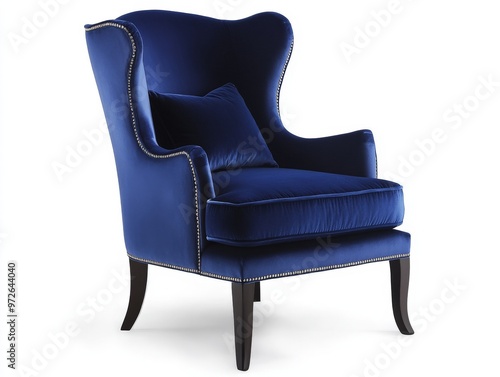 Blue Velvet Armchair.