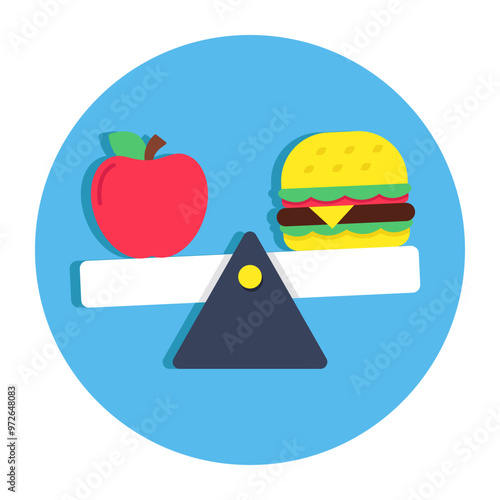 A unique design icon of diet comparison 