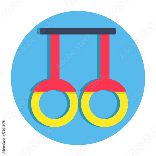 Vector design of gymnastic rings, flat icon