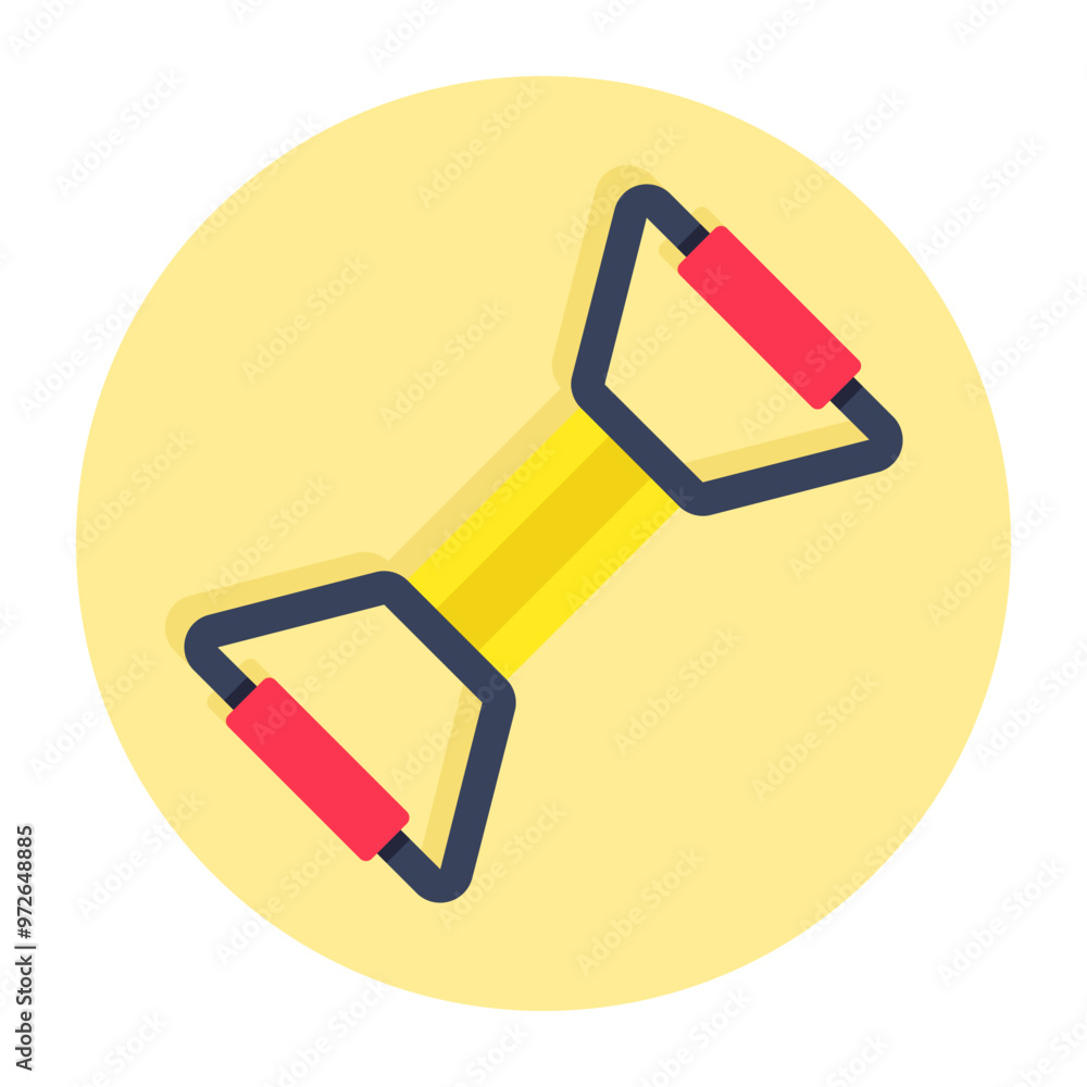 Conceptual flat design icon of stretching tool Conceptual flat design icon of stretching tool
