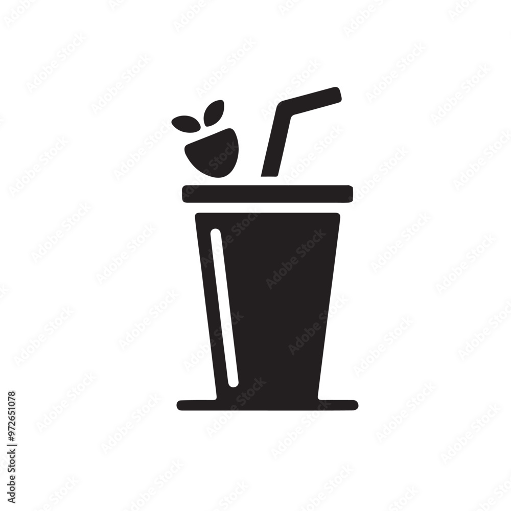Juice cup silhouette. Fruits juice cup vector design. Smoothie cup logo, icon design black and white. Juice cup silhouette. Fruits juice cup vector design. Smoothie cup logo, icon design black and white.