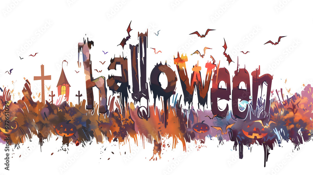 The word 'Halloween' displayed in a spooky, themed font, isolated on a transparent background. Perfect for enhancing Halloween-themed designs with a haunting and festive touch. The word 'Halloween' displayed in a spooky, themed font, isolated on a transparent background. Perfect for enhancing Halloween-themed designs with a haunting and festive touch.