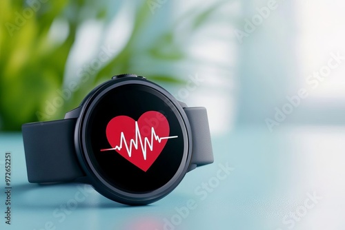 Dynamic CloseUp of a Fitness Tracker Measuring Heart Rate During HighIntensity Interval Training for Optimal Performance and Health Insights photo