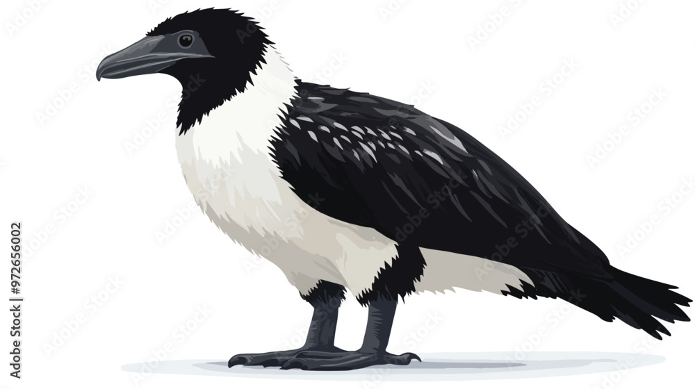 Obraz premium A Large Flightless Bird that Lives in Colonies isolated on white background