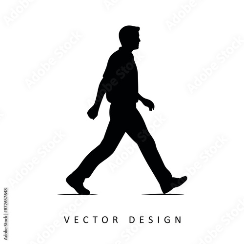 man walk silhouette vector design isolated illustration