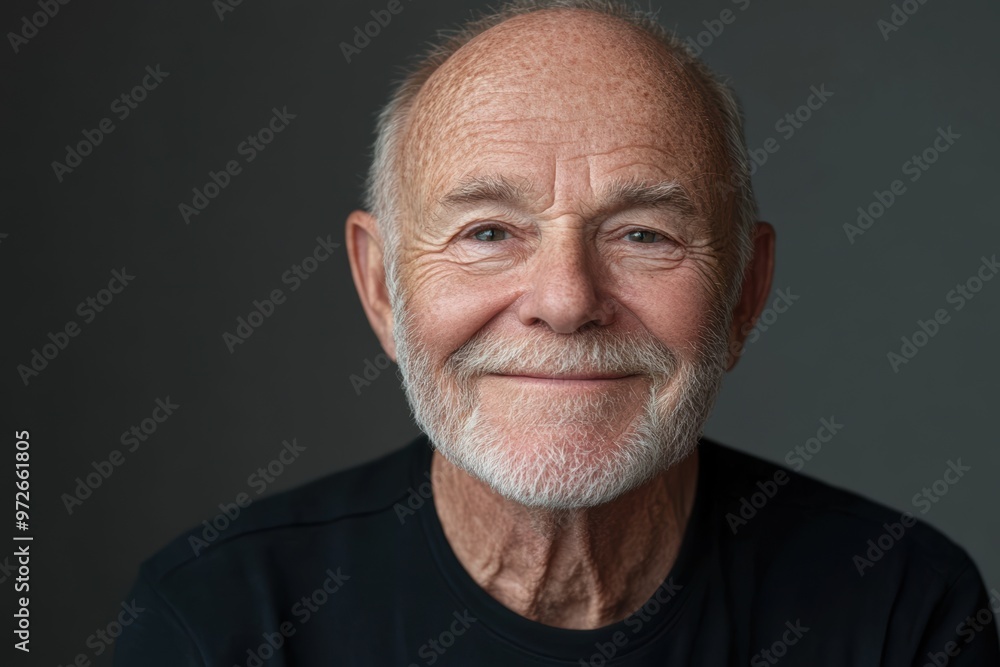 Smiling Elderly Man With White Beard - Generative AI Smiling Elderly Man With White Beard - Generative AI