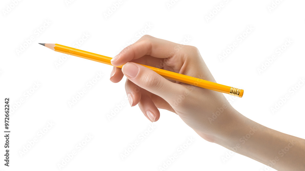 A hand holding a pencil, isolated on a transparent background, highlighting the gesture and focus. Ideal for educational, creative, or professional projects. A hand holding a pencil, isolated on a transparent background, highlighting the gesture and focus. Ideal for educational, creative, or professional projects.