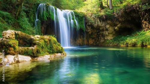 Waterfall In Lush Forest