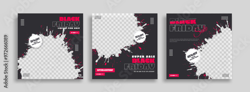 Black friday sale social media post design template. Suitable for social media, flyers, banner, and web.