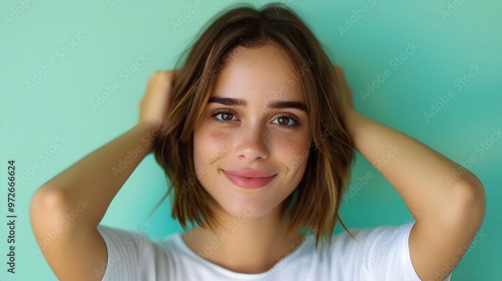 Young Uruguayan Woman Over Isolated Chroma Key Background Young Uruguayan Woman Over Isolated Chroma Key Background