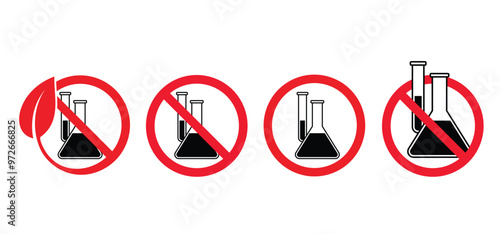 GMO free, genetically modified organism. lab icon. Contains ingredients that may have been derived from genetically modified ingredients. Chemistry, Chemical flask, formula or laboratory sign