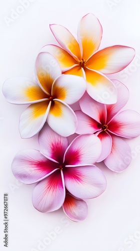 Plumeria Flowers on White Background