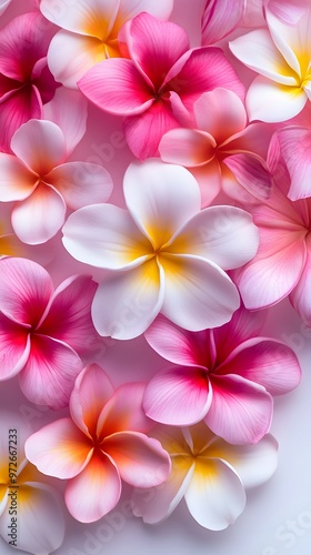 Pink and White Frangipani Flowers