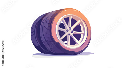 Airless Tire Concept Advertising Wheels for Autos isolated on white background