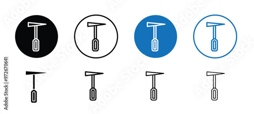 Set of welding chipping hammer icon, editable vector icons of welding chipping hammer icon in multiple formats