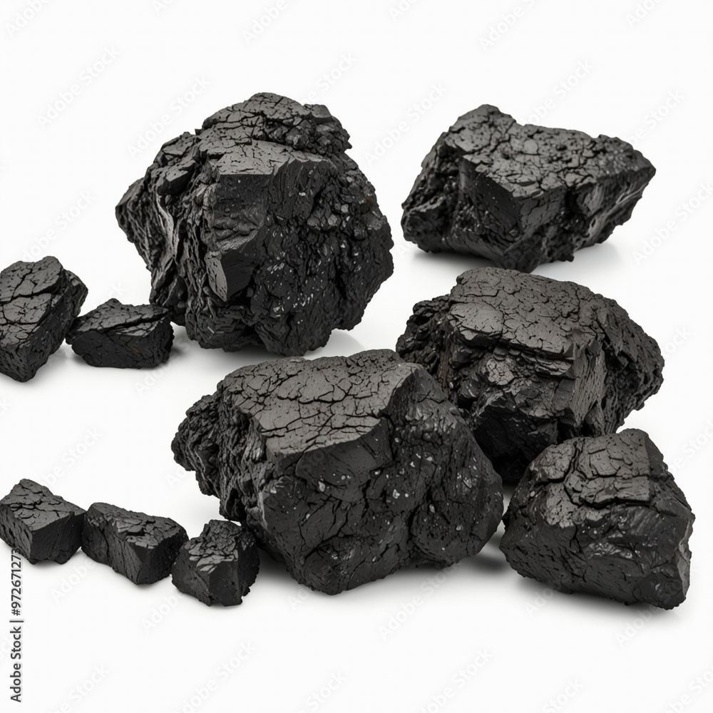 Obraz premium Coal, isolated on white background