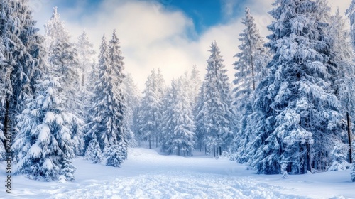 Wallpaper Mural Snowy Forest Landscape Torontodigital.ca