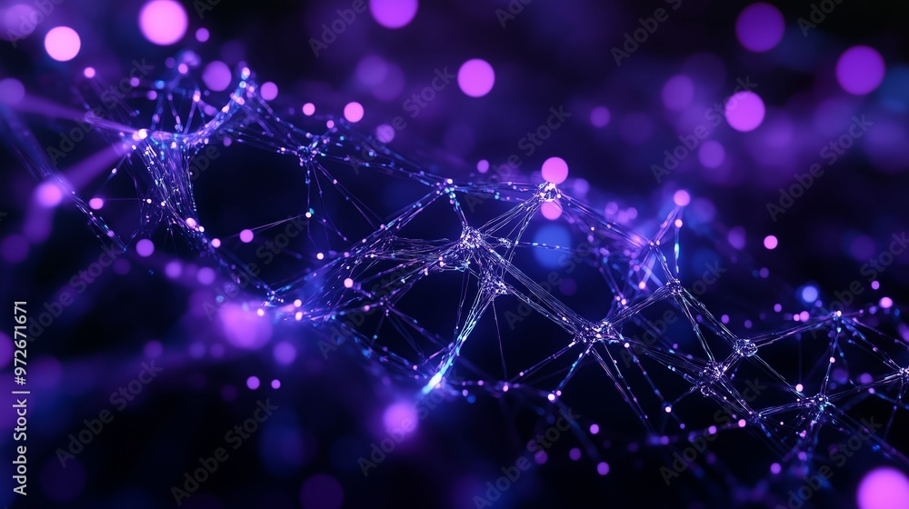 Abstract network out of glass made of holographic liquid crystal on a dark background. Abstract network out of glass made of holographic liquid crystal on a dark background.