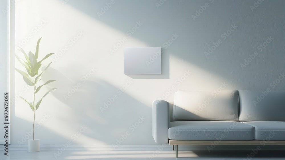 Modern smart home with solar energy control, digital dashboard on the wall, 3D illustration Modern smart home with solar energy control, digital dashboard on the wall, 3D illustration