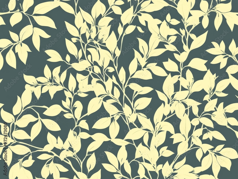Abstract Yellow Leaves on Dark Background. Abstract Yellow Leaves on Dark Background.