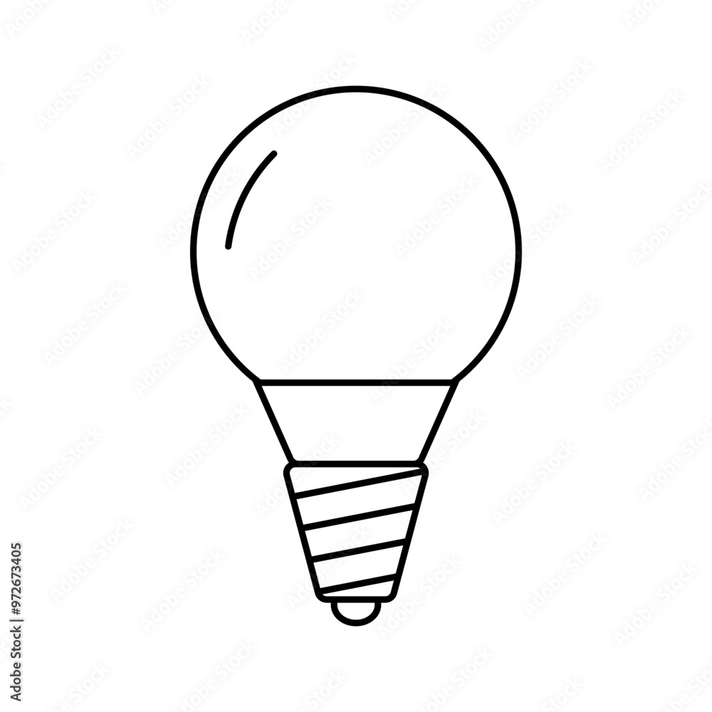 Led lamp line icon editable stroke vector object Led lamp line icon editable stroke vector object