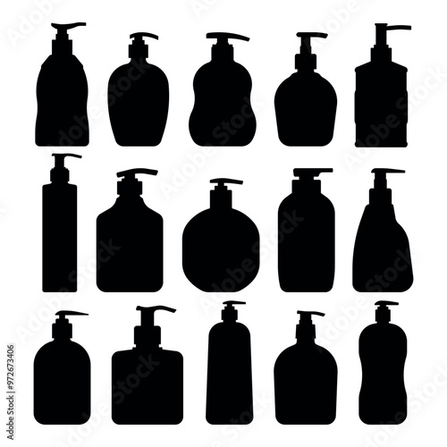Liquid soap bottle silhouette stencil templates
