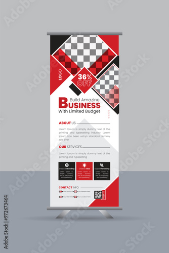 Modern Creative Roll Up Banner Design Templete. photo