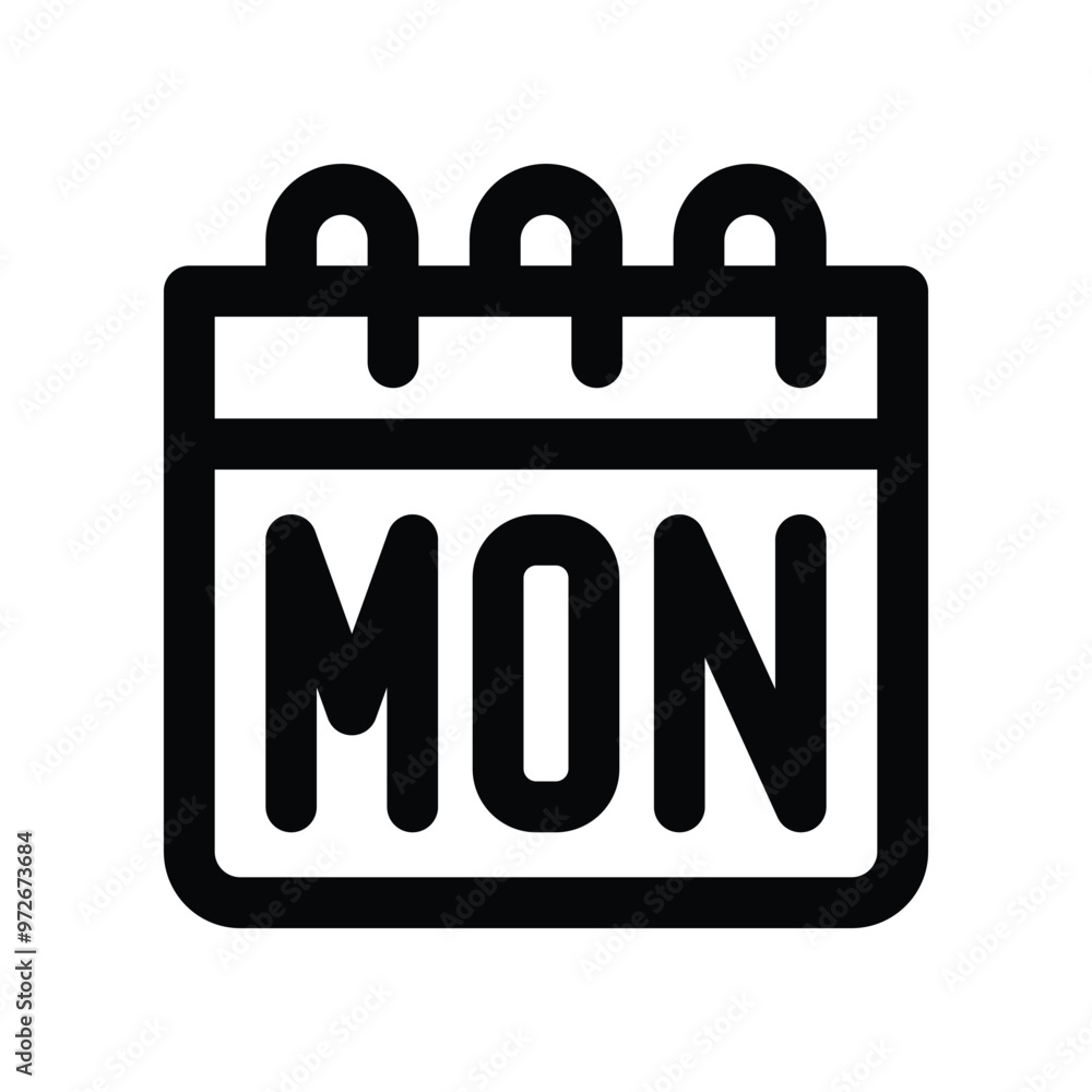monday icon. vector line icon for your website, mobile, presentation, and logo design. monday icon. vector line icon for your website, mobile, presentation, and logo design.