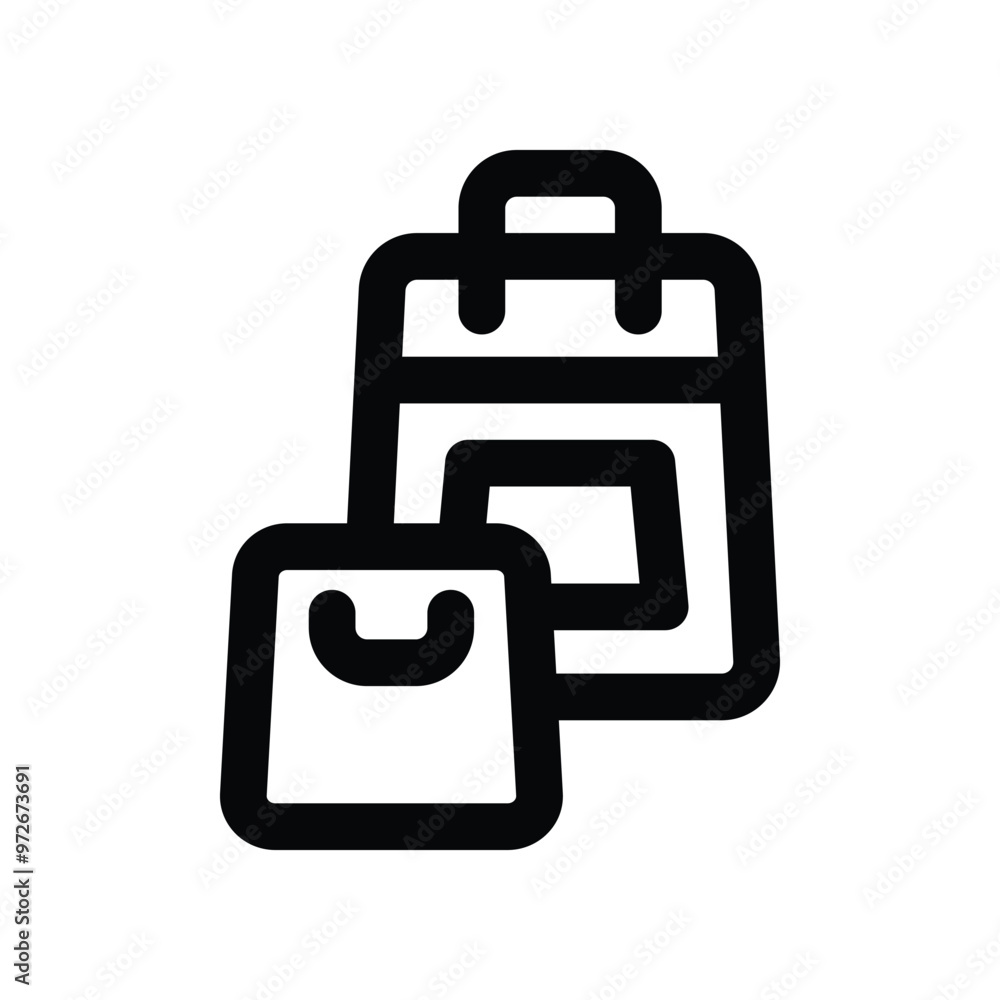 shopping bags icon. vector line icon for your website, mobile, presentation, and logo design. shopping bags icon. vector line icon for your website, mobile, presentation, and logo design.