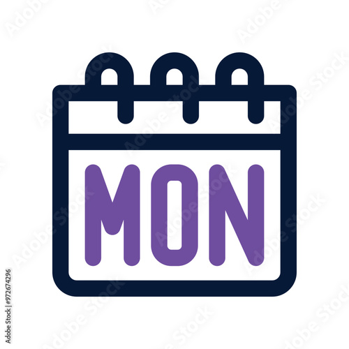 monday icon. vector dual tone icon for your website, mobile, presentation, and logo design.