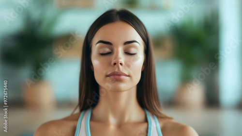 Young Yogi Women Doing Yoga Exercises Group Cla