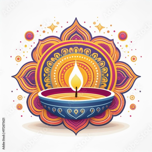 Happy Diwali diya lamp, Indian festival of lights