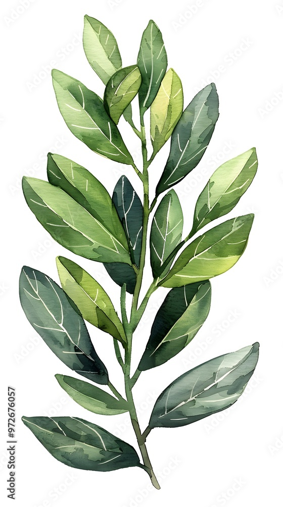 Watercolor Greenery: A Botanical Leaf Illustration Watercolor Greenery: A Botanical Leaf Illustration