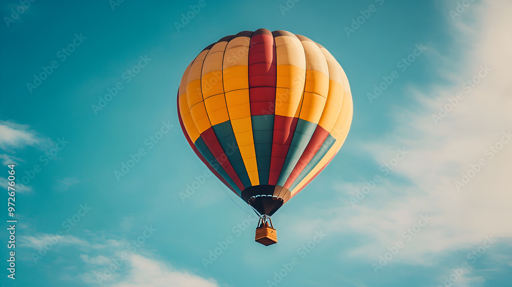 Colorful hot air balloon flying in the sky over the countryside , Balloons flying over the landscape , Big balloon flies against the sky , Hot air balloon
Colorful hot air balloon flying in the sky over the countryside , Balloons flying over the landscape , Big balloon flies against the sky , Hot air balloon