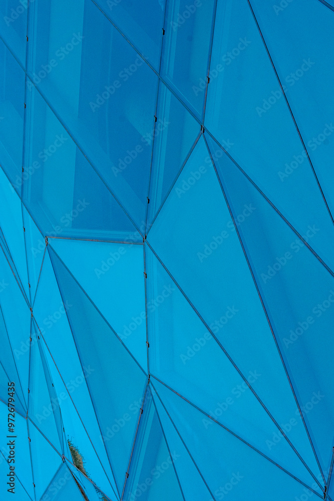 Fototapeta premium Geometric blue glass.