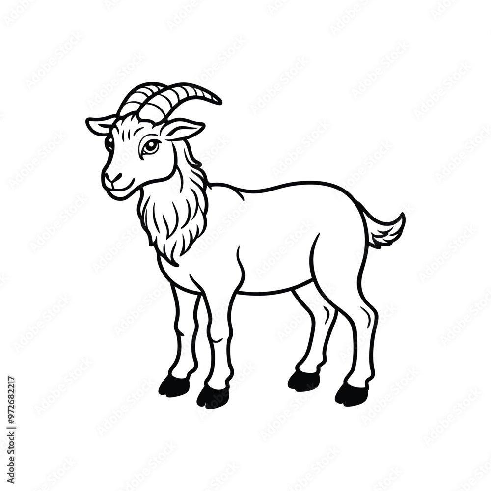 Goat vector icon lineout and outline icon vector illustration. Goat vector icon lineout and outline icon vector illustration.