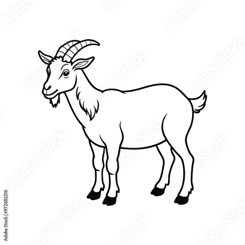  Goat vector icon lineout and outline icon vector illustration.