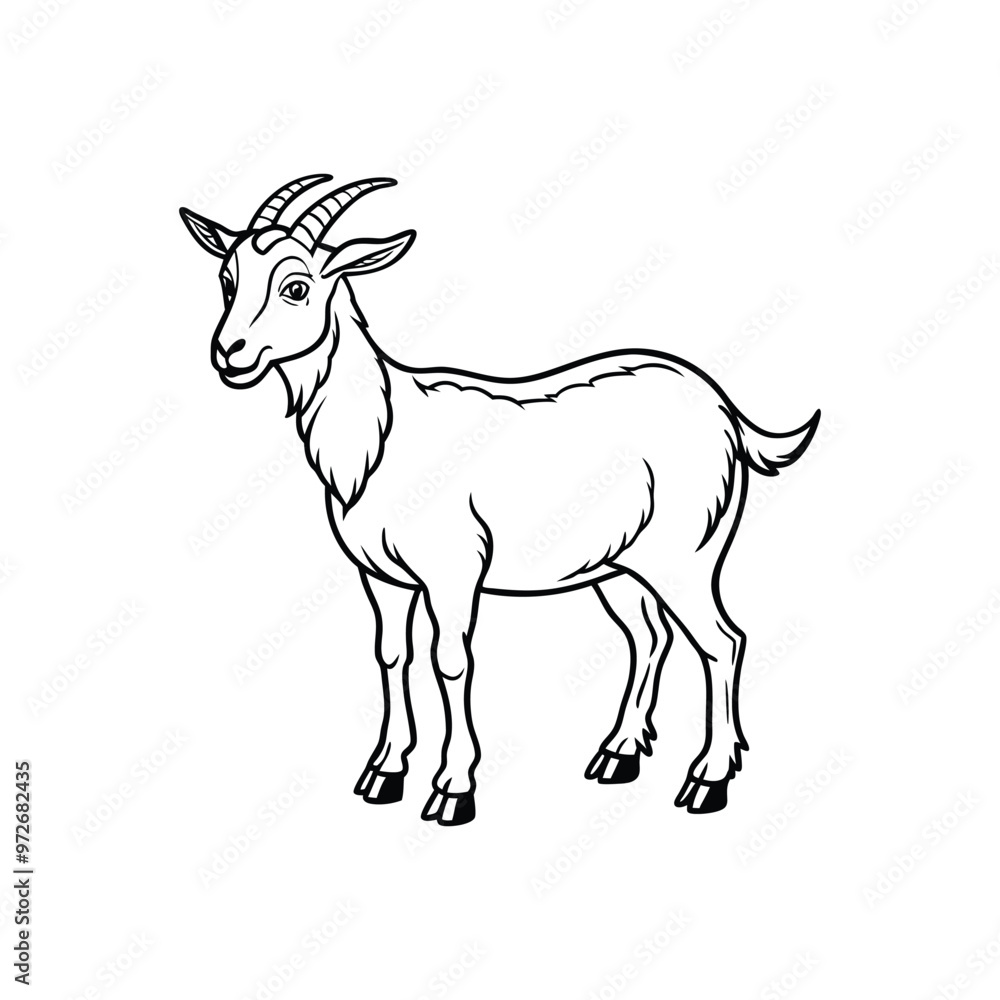 Goat vector icon lineout and outline icon vector illustration. Goat vector icon lineout and outline icon vector illustration.