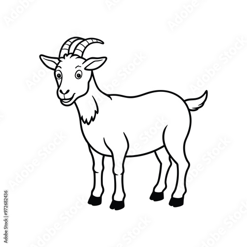  Goat vector icon lineout and outline icon vector illustration.