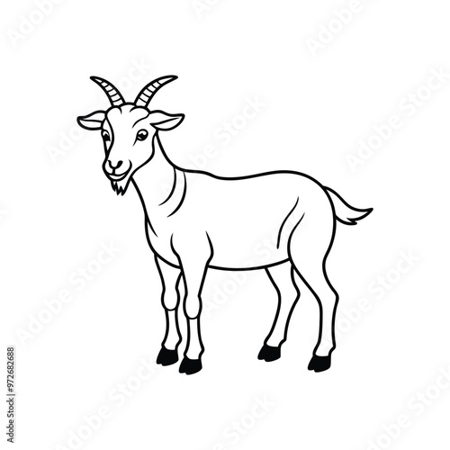  Goat vector icon lineout and outline icon vector illustration.