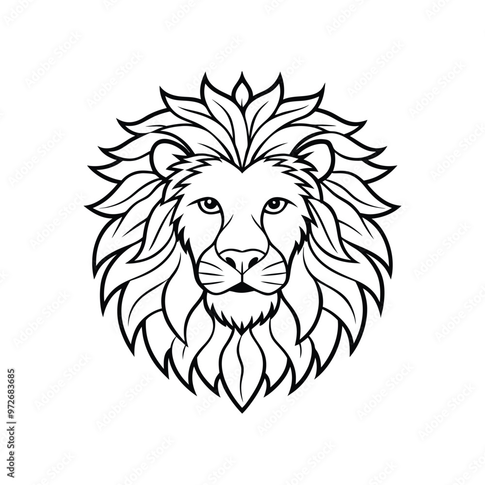 Lion black head vector silhouette icons icon set on white background. Lion black head vector silhouette icons icon set on white background.