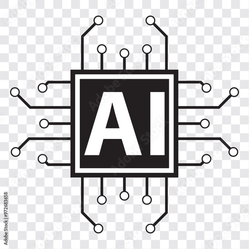 AI, Artificial intelligence icon set. EPS 10.