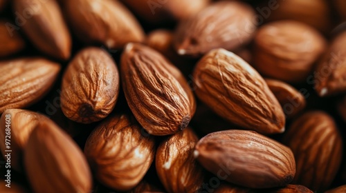 A close-up photo of a handful of almonds, perfect for food bloggers, healthy eating content creators, or anyone looking for a high-quality image of this nutritious nut