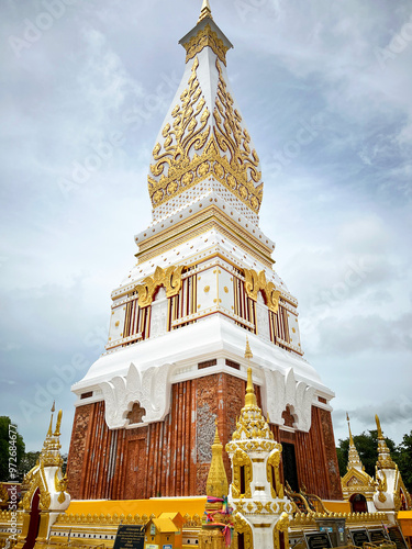 Phanom Pagoda of Phra That Phanom temple in That Phanom District, Nakhon Phanom, Thailand, Golden pagoda photo