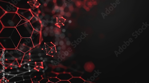 Obraz na płótnie Abstract red and black geometric shapes on a dark background. w salonie