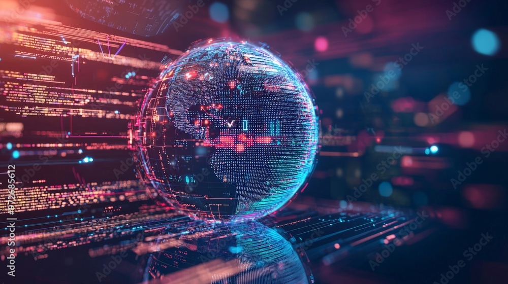 A holographic globe surrounded by layers of encryption, firewalls, and secure data transfer channels, symbolizing global information security A holographic globe surrounded by layers of encryption, firewalls, and secure data transfer channels, symbolizing global information security