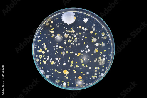 Exposure plate technique. Micrograms in air. Air quality determination. Bacteria in air. Bacteria in the food processing line. Air sampling. Nutrient Agar plates. NA plates. Bacterial colonies.